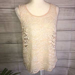 Papaya | Rose Lace Bow Back Top